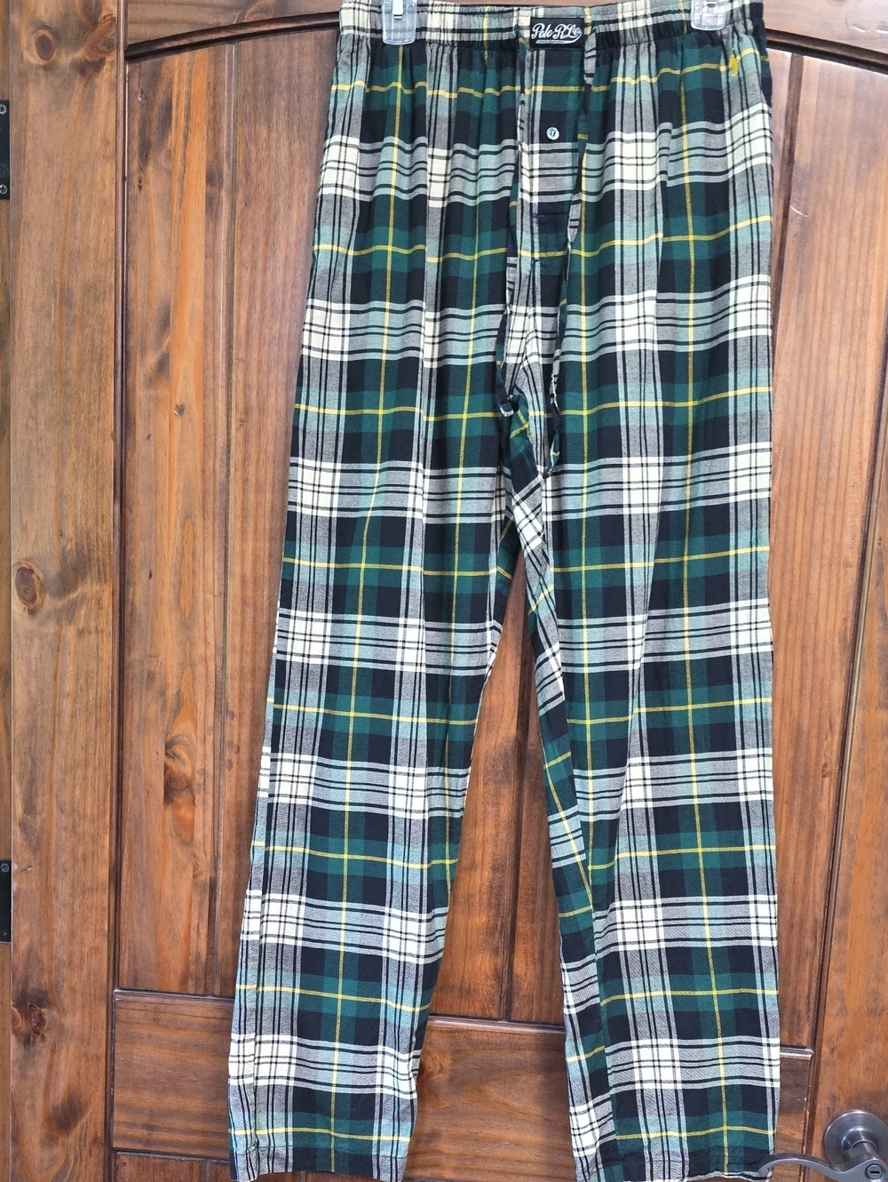 Polo Ralph Lauren Green Plaid Men's Medium M Sleep Lounge Pajama Pants Flannel